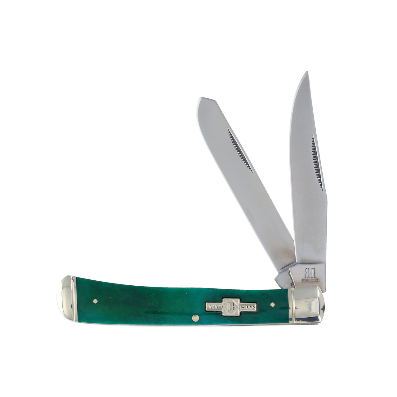 Rough Ryder Trapper Folding Knife Turquoise Smooth Bone RR1253