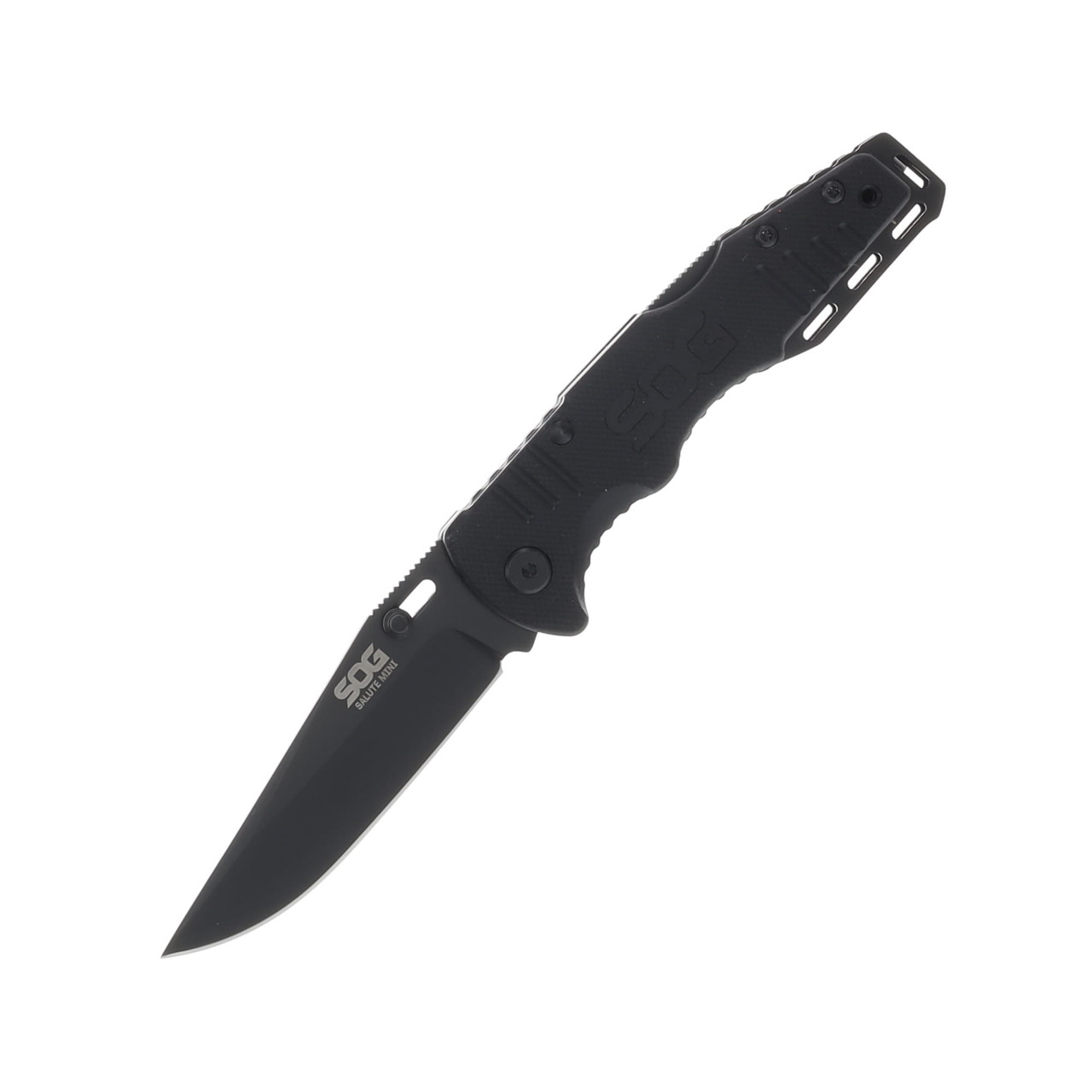 SOG Salute Mini Folding Knife Black 3.1in Plain Clip Point Blade SOGFF1101