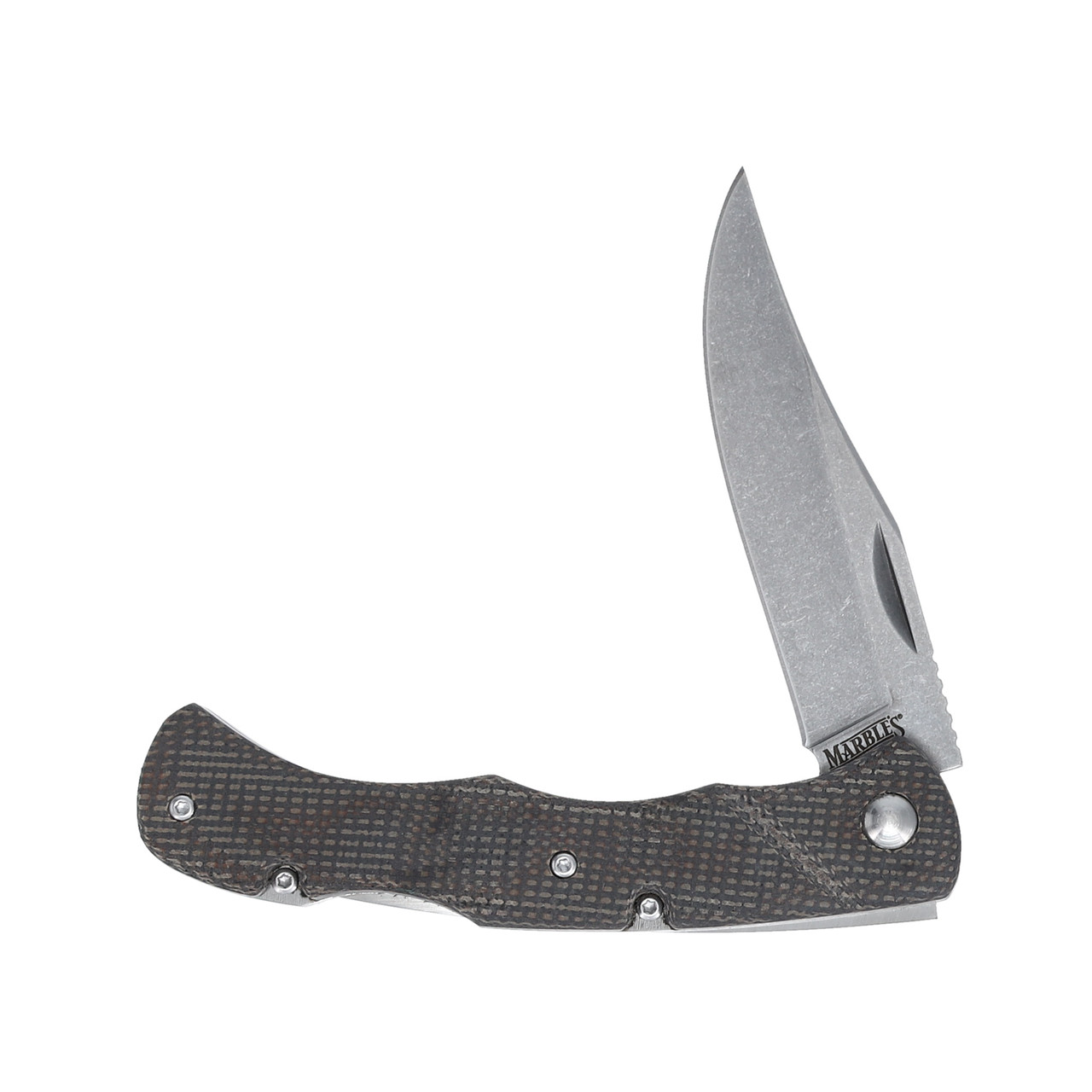 Marbles Brown Linen Micarta Medium Lockback Folding Knife