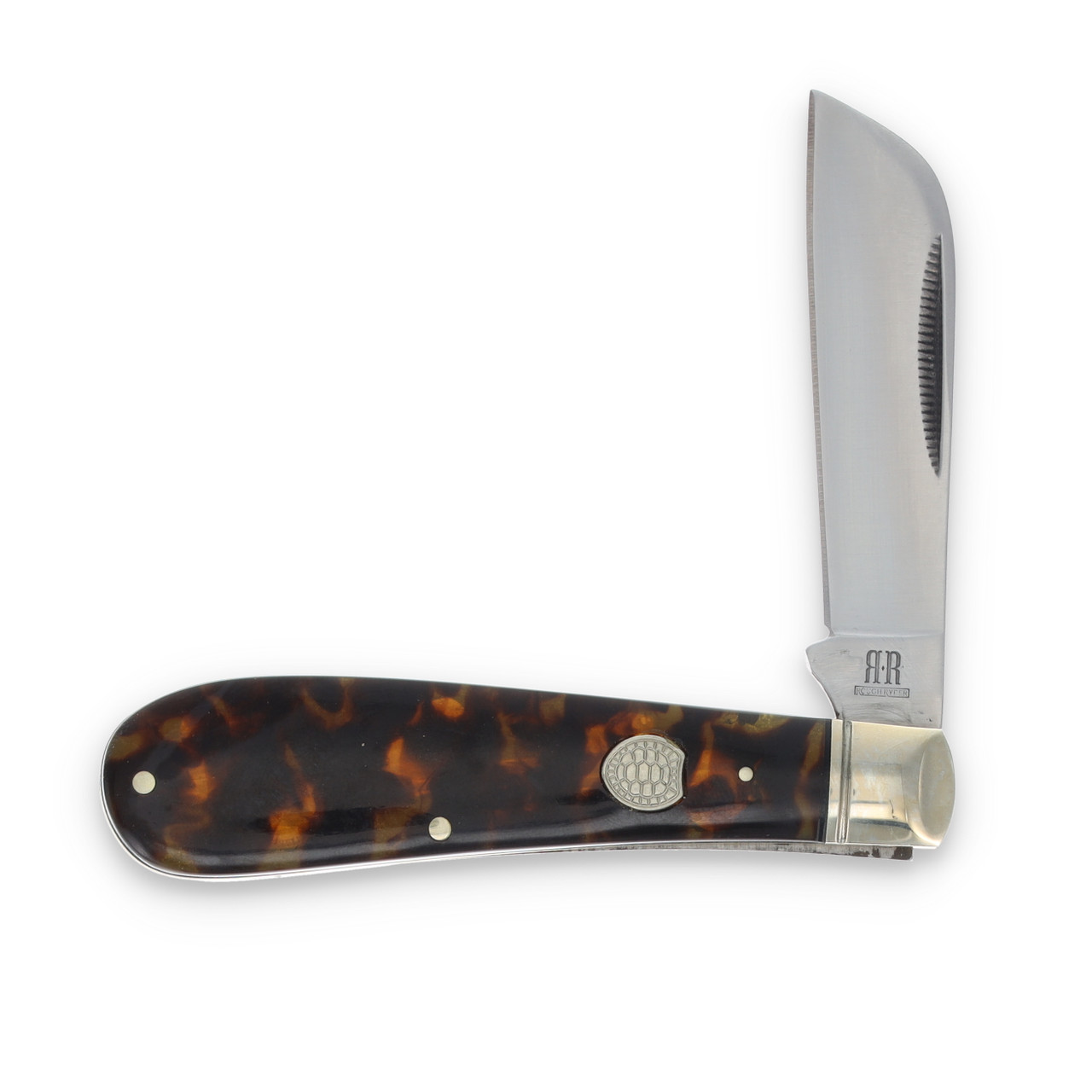 Rough Ryder Tortoise Shell Half Hawk Folding Knife RR2454 - Smoky