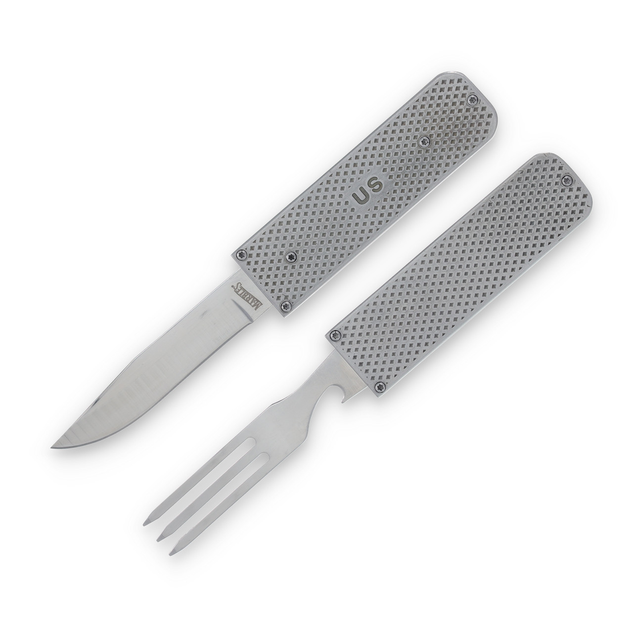 Marbles G.I. Eating Tool Knife And Fork Combo MR652 - Smoky