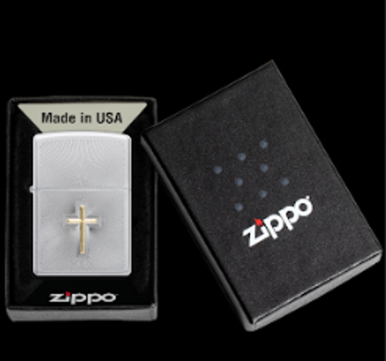 Zippo Cross Satin Chrome Lighter - Smoky Mountain Knife Works