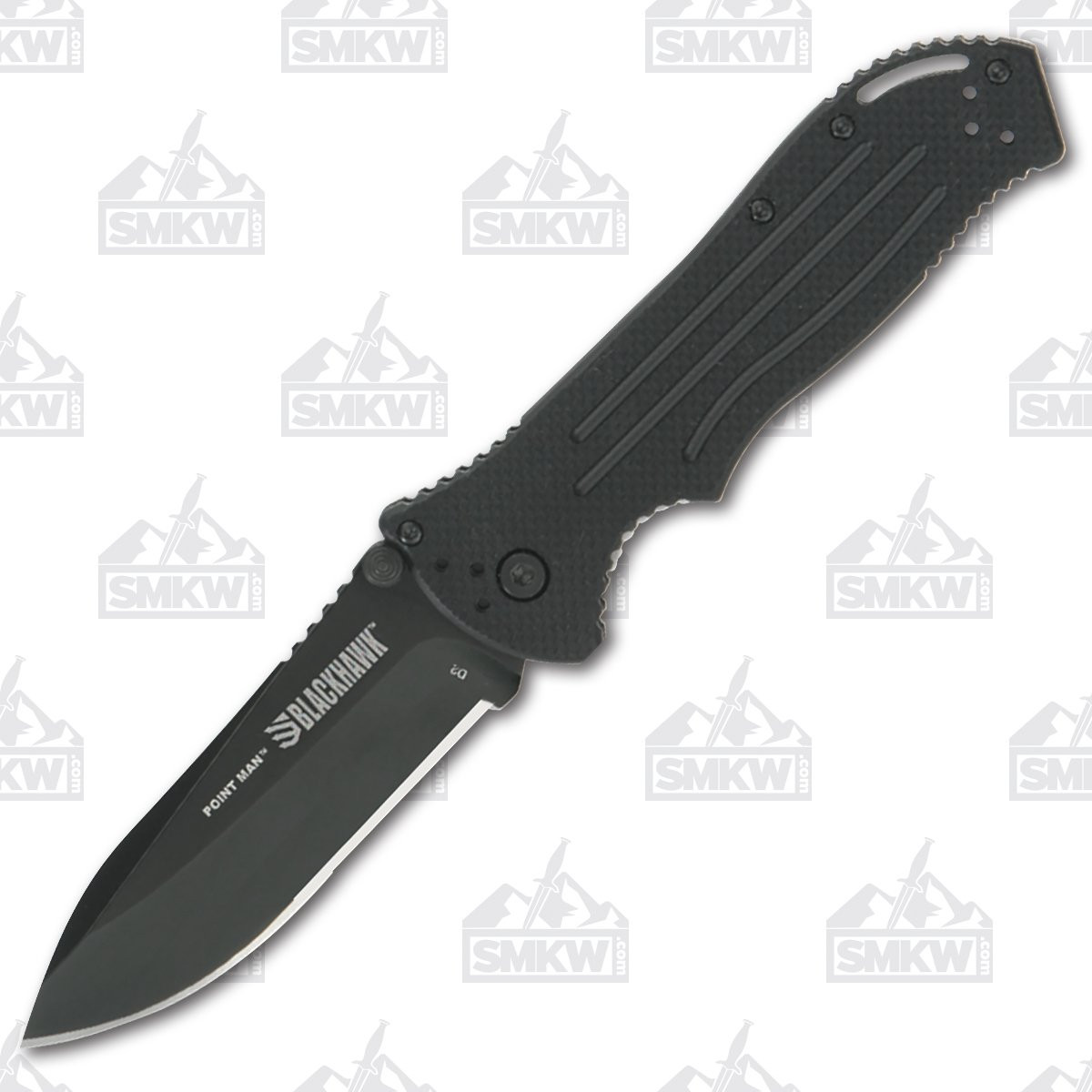 Blackhawk Point Man Sideliner Folding Knife G10 3.4in Black Drop Point