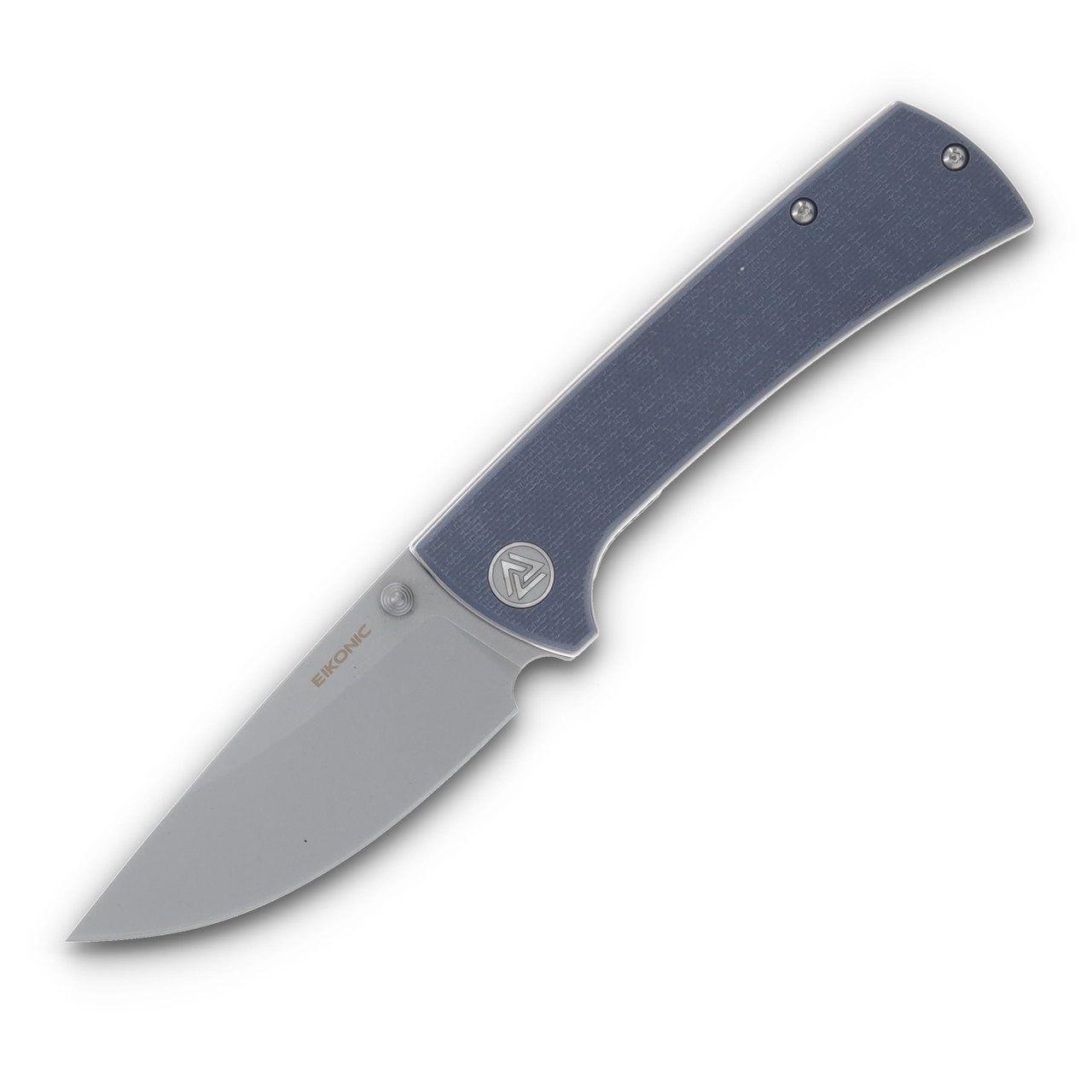 EIKONIC Knives RCK9 Folding Knife Blue G10 2.9in Plain Stonewash Drop Point