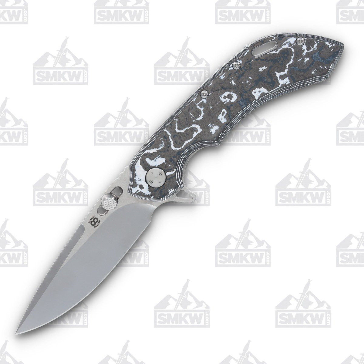 Olamic Wayfarer 247 Folding Knife T-080P Purist White Storm Fat Carbon (Frosty) T080P