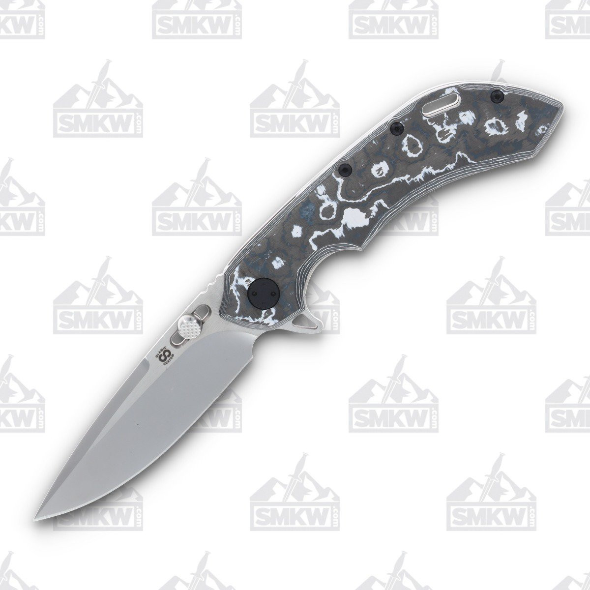 Olamic Wayfarer 247 Folding Knife T-084P Purist White Storm Fat Carbon (Light Blast) T084P
