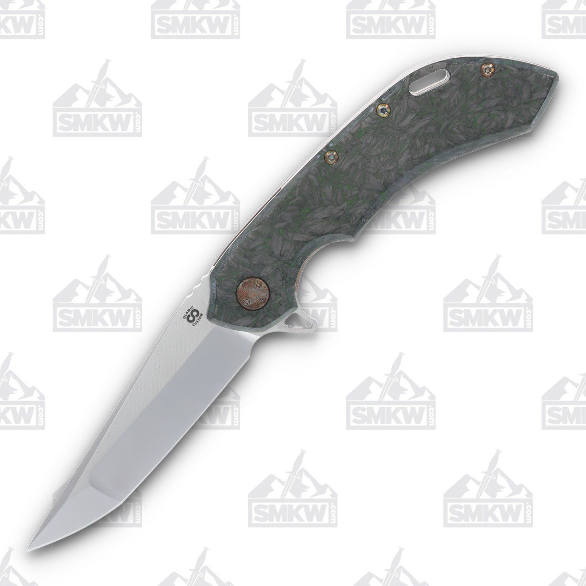 Olamic Wayfarer 247 Folding Knife T-033Q Companto Green Dark Matter Fat Carbon (Neontropic) T033Q