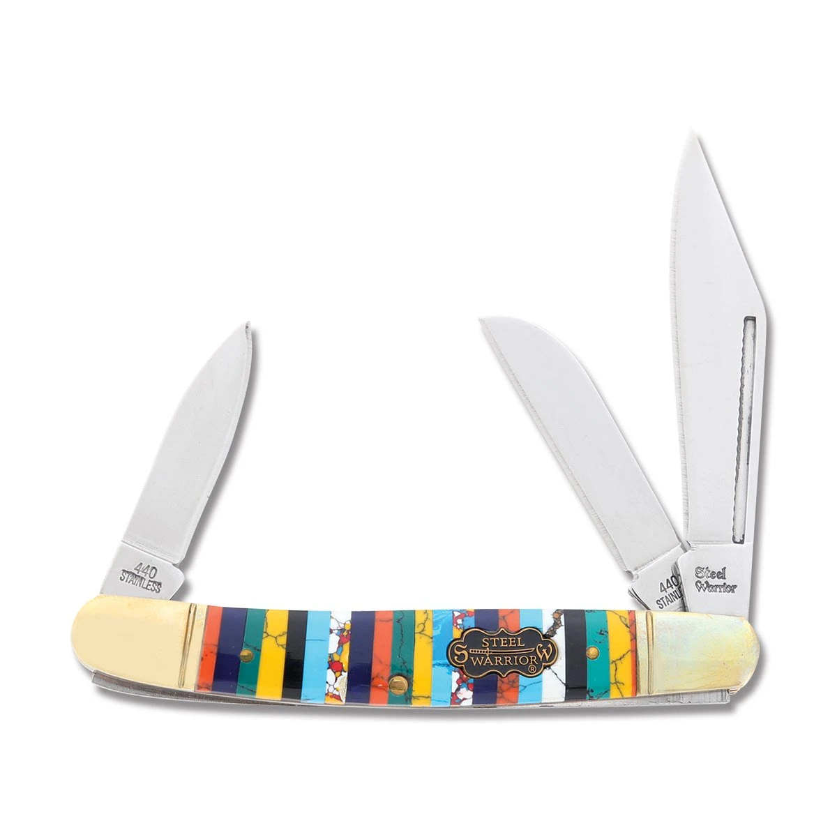 Frost Steel Warrior Multi-Stone Stockman Folding Knife FRSW112TQT