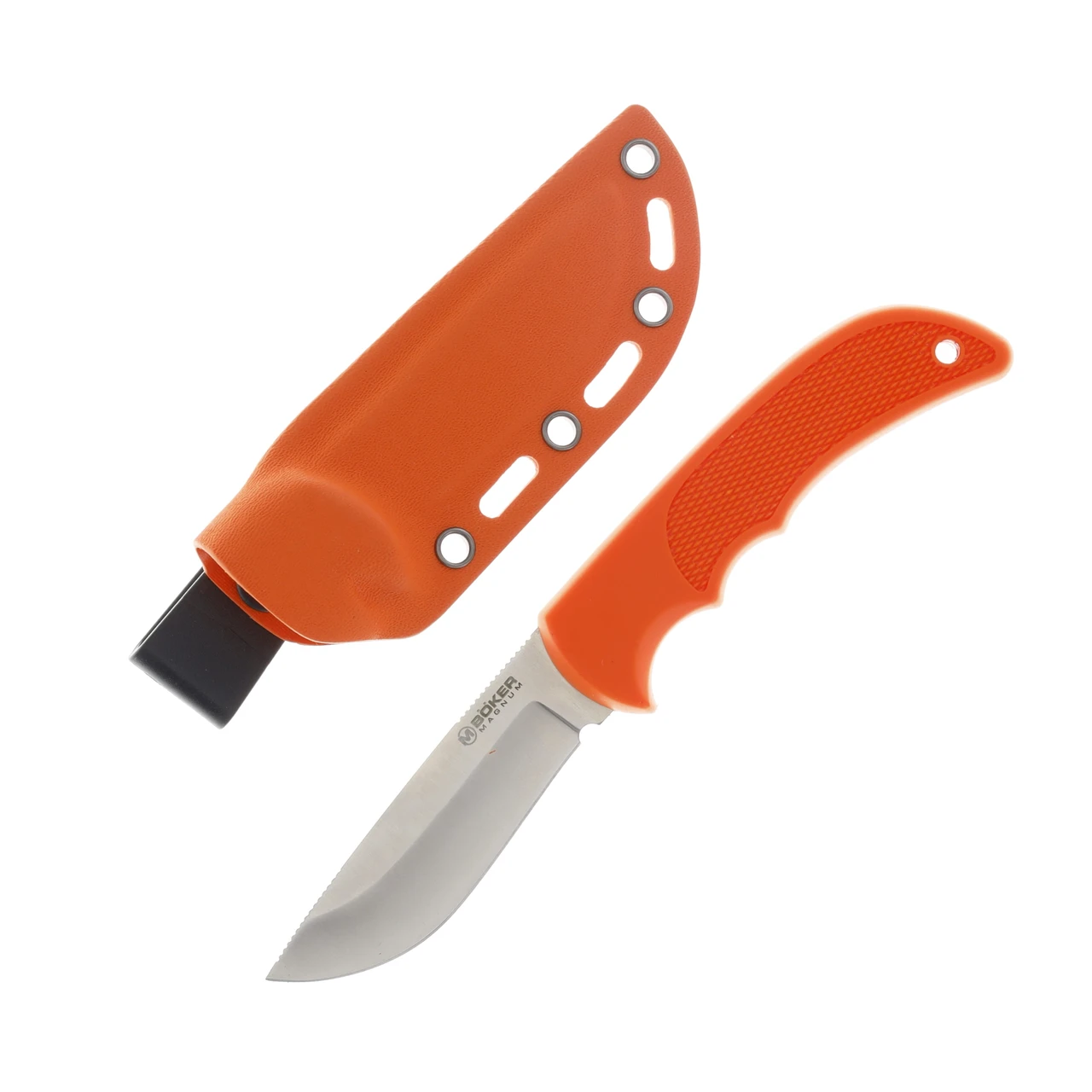 Boker Magnum HL Universal Orange 3.54 Inch Plain Satin Drop Point with Sheath 1