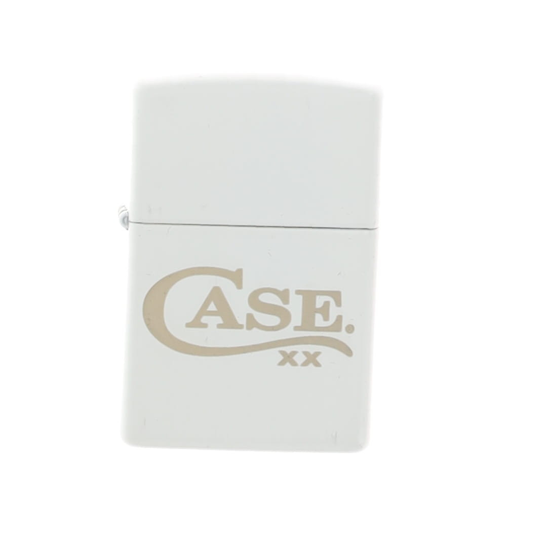 Zippo White Matte Lighter Case Knives Long Tail C Logo CA52256