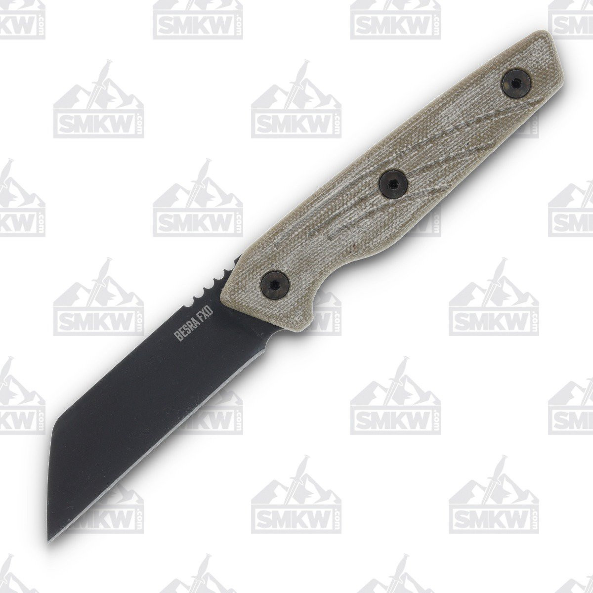 Ontario Small Besra 3.25in Plain Sheepsfoot Fixed Blade Tan