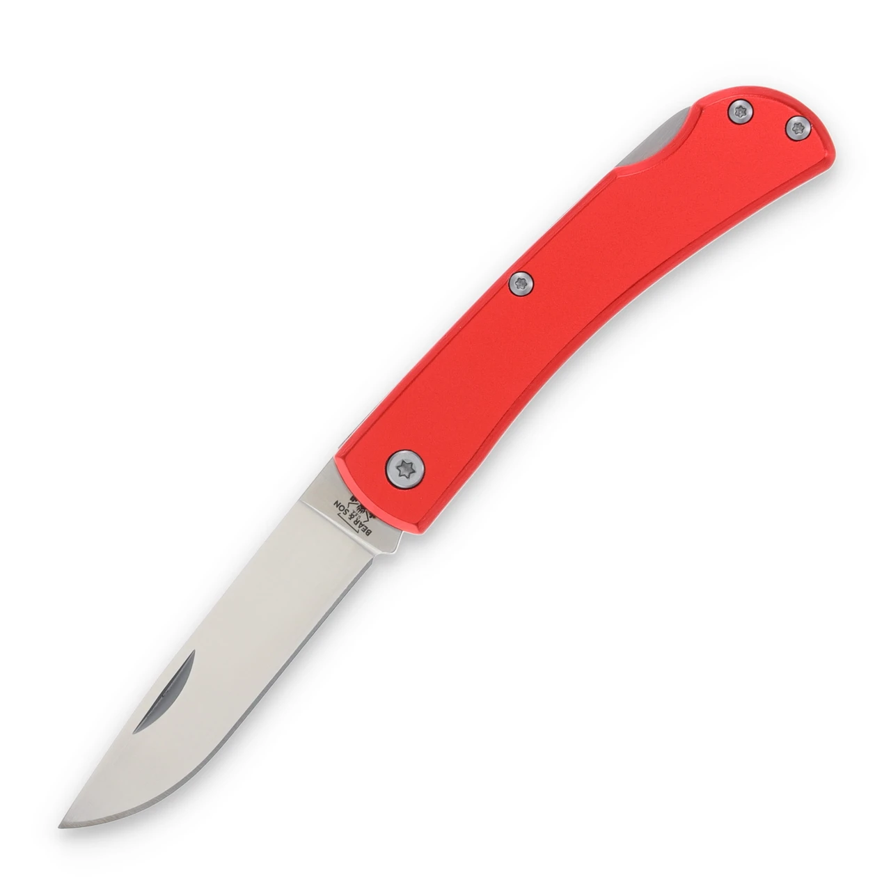 Bear & Son Small Farmhand Folding Knife Red Aluminum BR137LRD