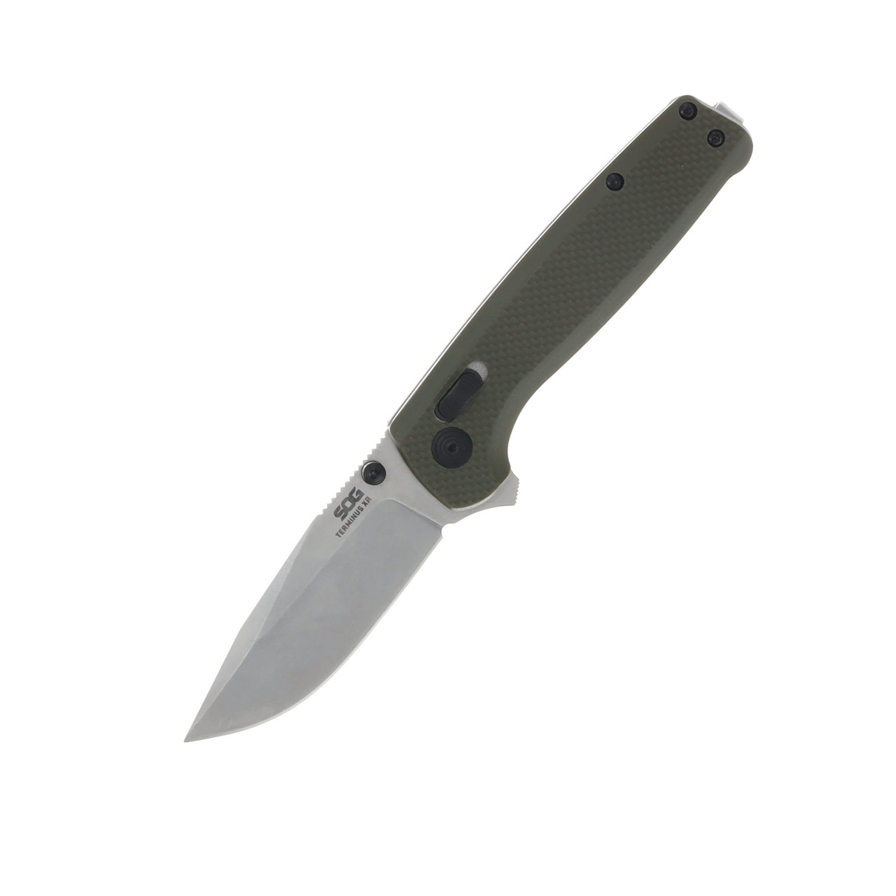 SOG Knives Terminus XR OD Green Folding Knife 2.95in Stonewashed Clip Point