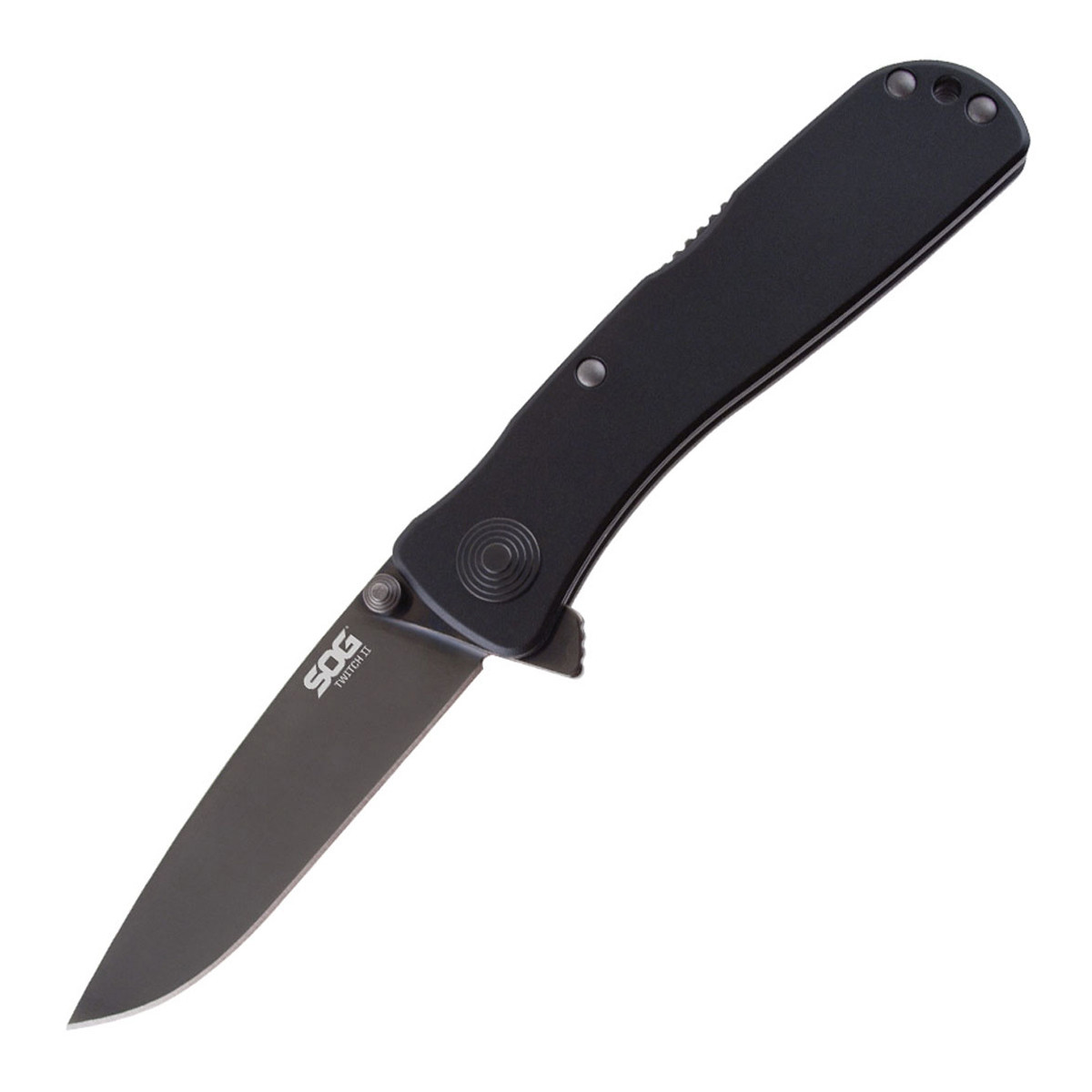 SOG Knives Twitch II Folding Knife 2.65in Plain Black TiNi Drop Point