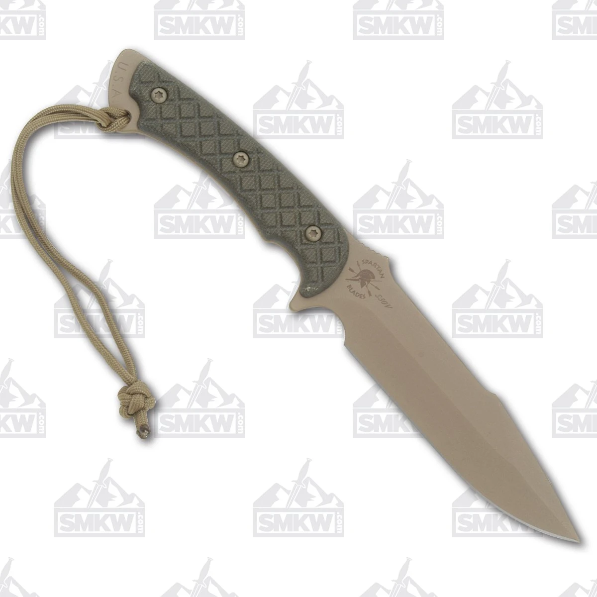 Spartan Blades Horkos Fixed Knife Green 5.68in Plain FDE Drop Point