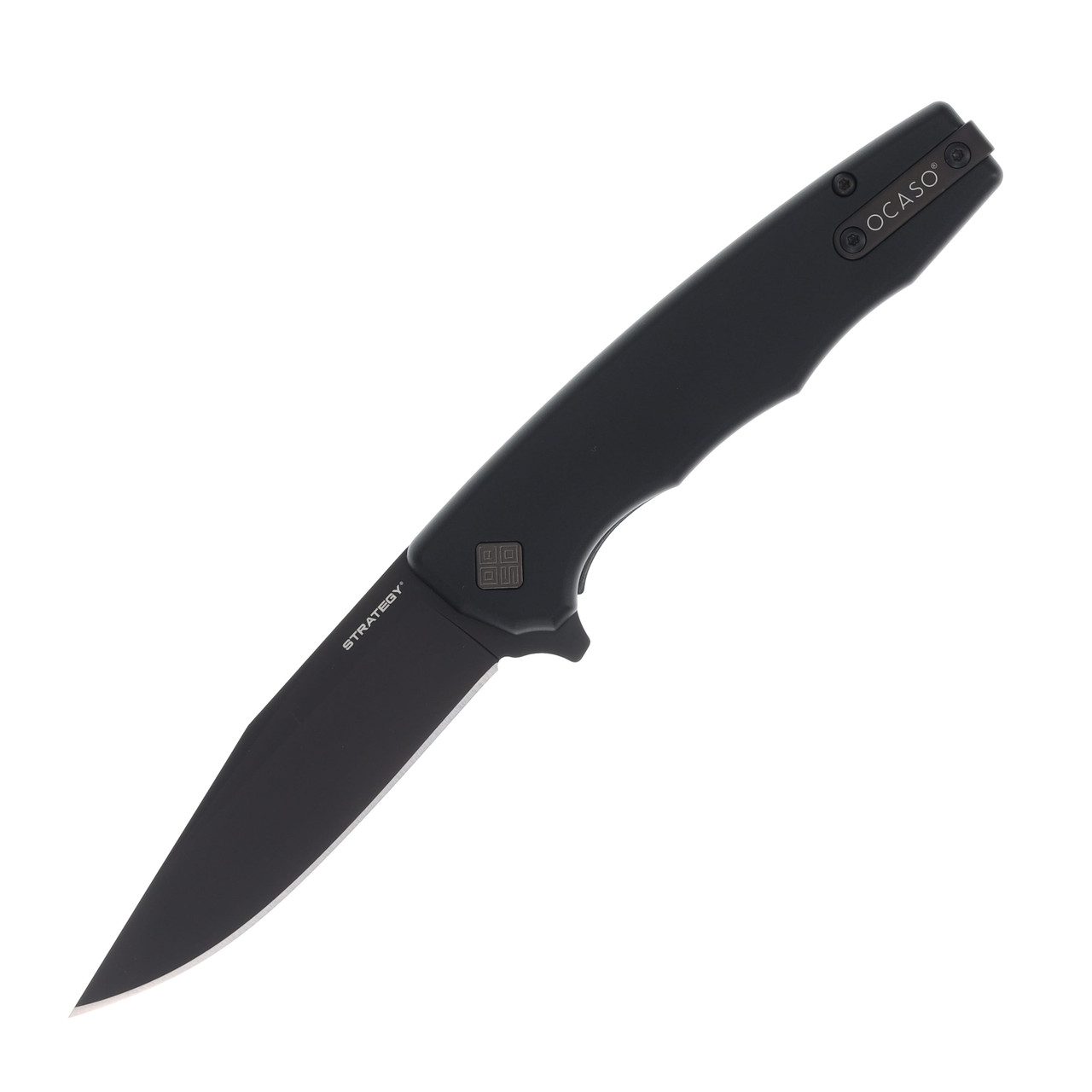 Ocaso Knives Strategy Aluminum Plain Black PVD Drop Point