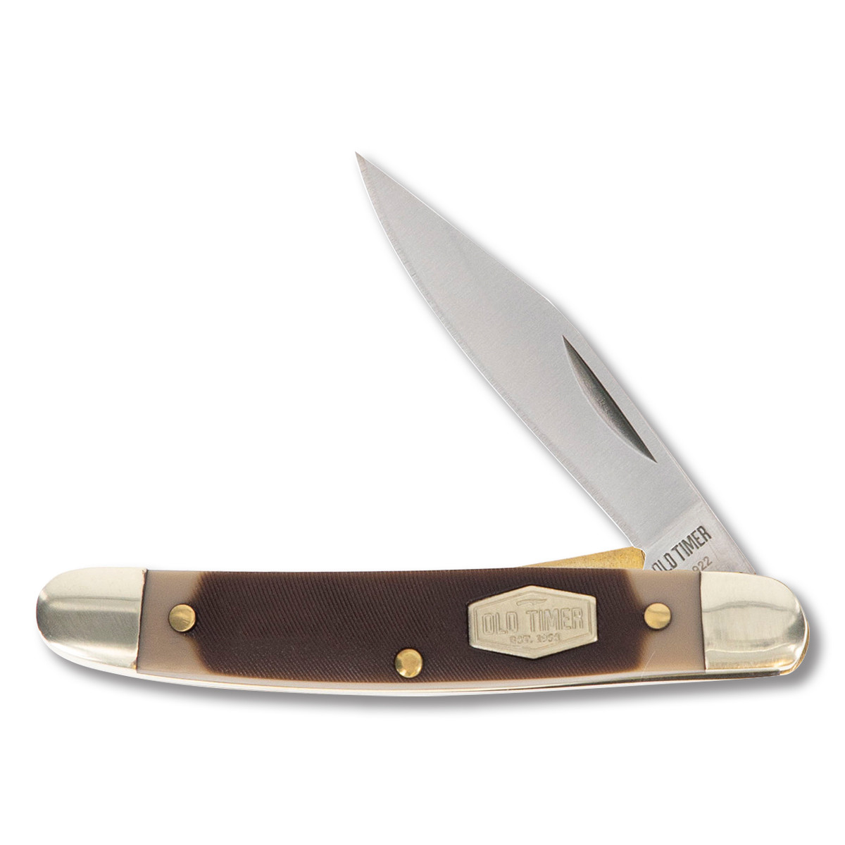 Old Timer Brown Sawcut Bone Mighty Mite Folding Knife SCT18