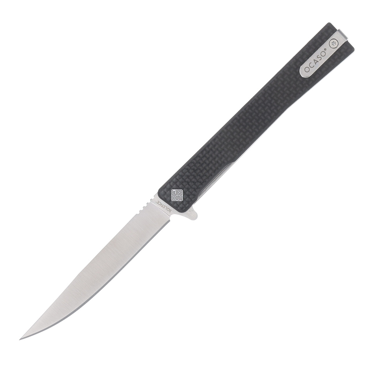 Ocaso Knives Solstice Demko Linerlock Folding Knife Satin Carbon Fiber 10CFS
