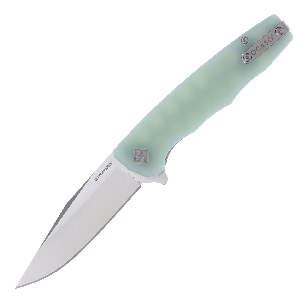 Ocaso Knives Strategy Linerlock Folding Knife Satin Jade G-10