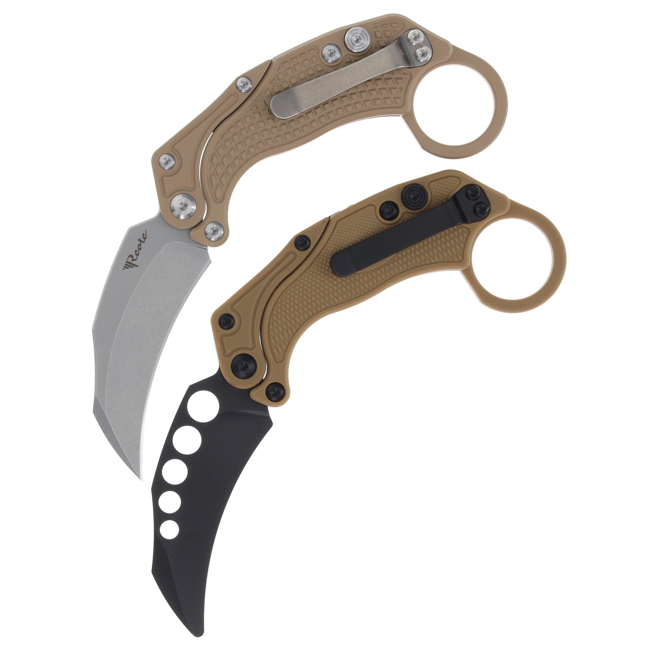 Reate EXO-K Karambit Gravity Knife Tan/Black - Blade HQ