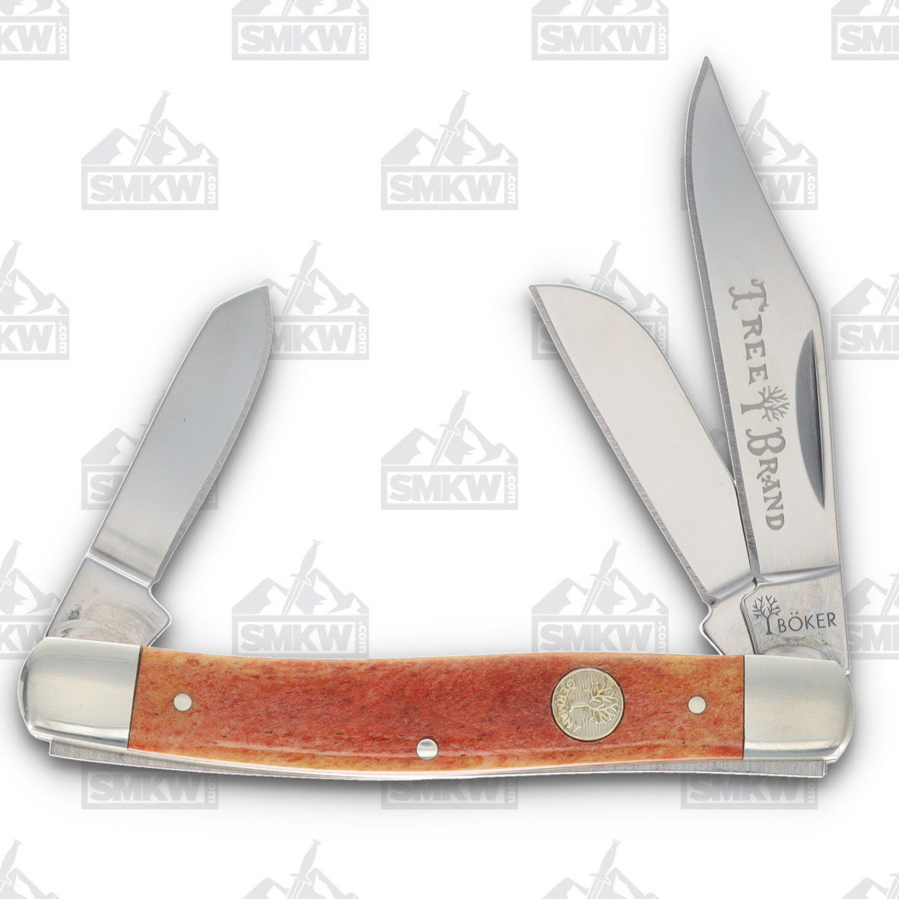 Boker Orange Smooth Bone Medium Stockman Folding Knife (SMKW