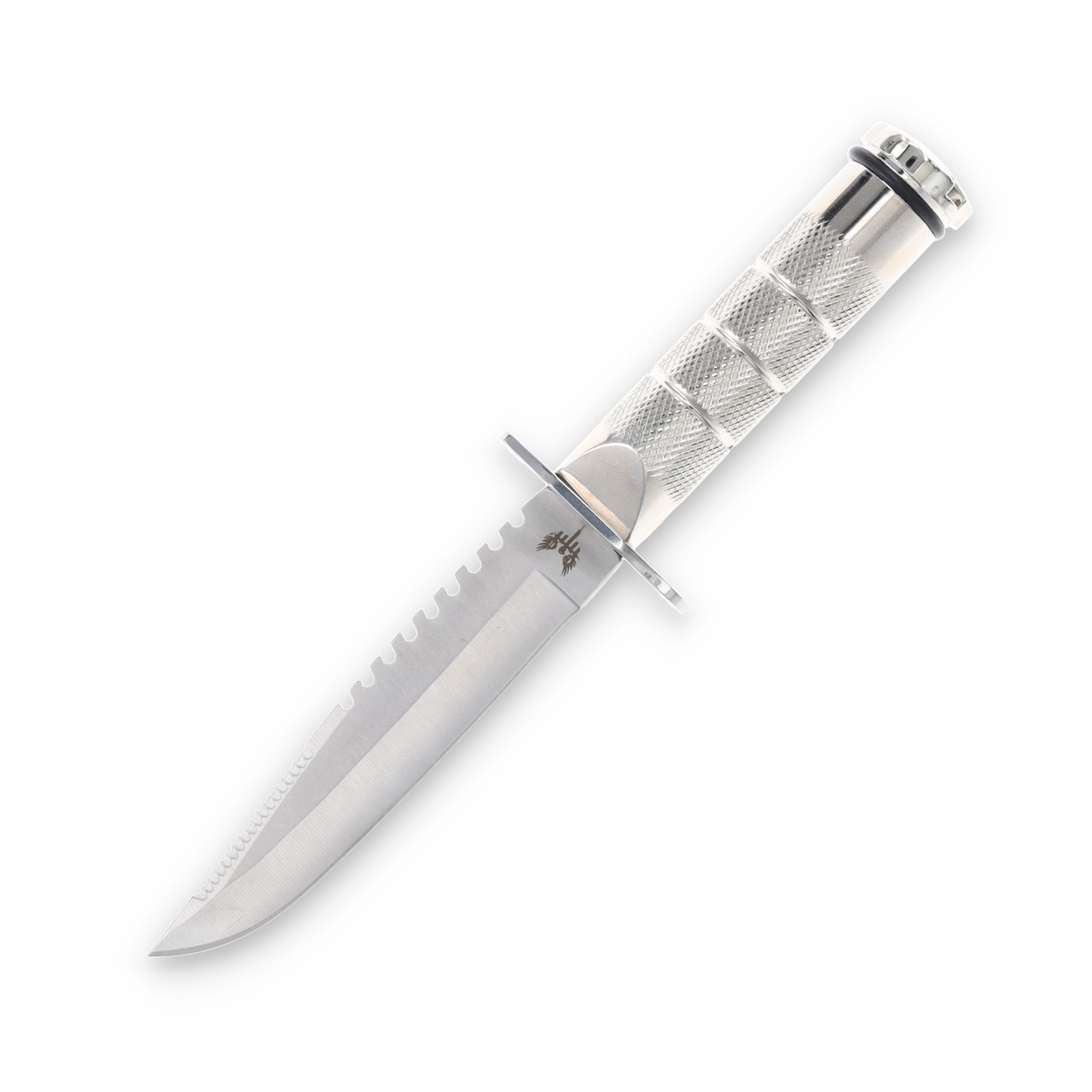 Combat Ready Survival Knife Silver 4.63in Satin Clip Point Fixed Blade