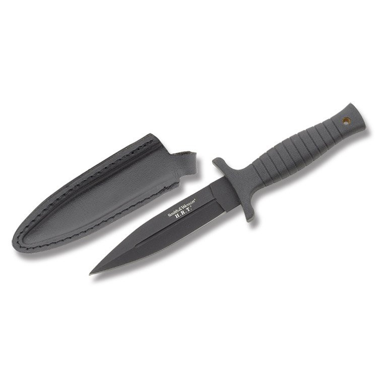 Smith & Wesson HRT Black Boot Fixed Blade 4.75in Plain Polymer Dagger
