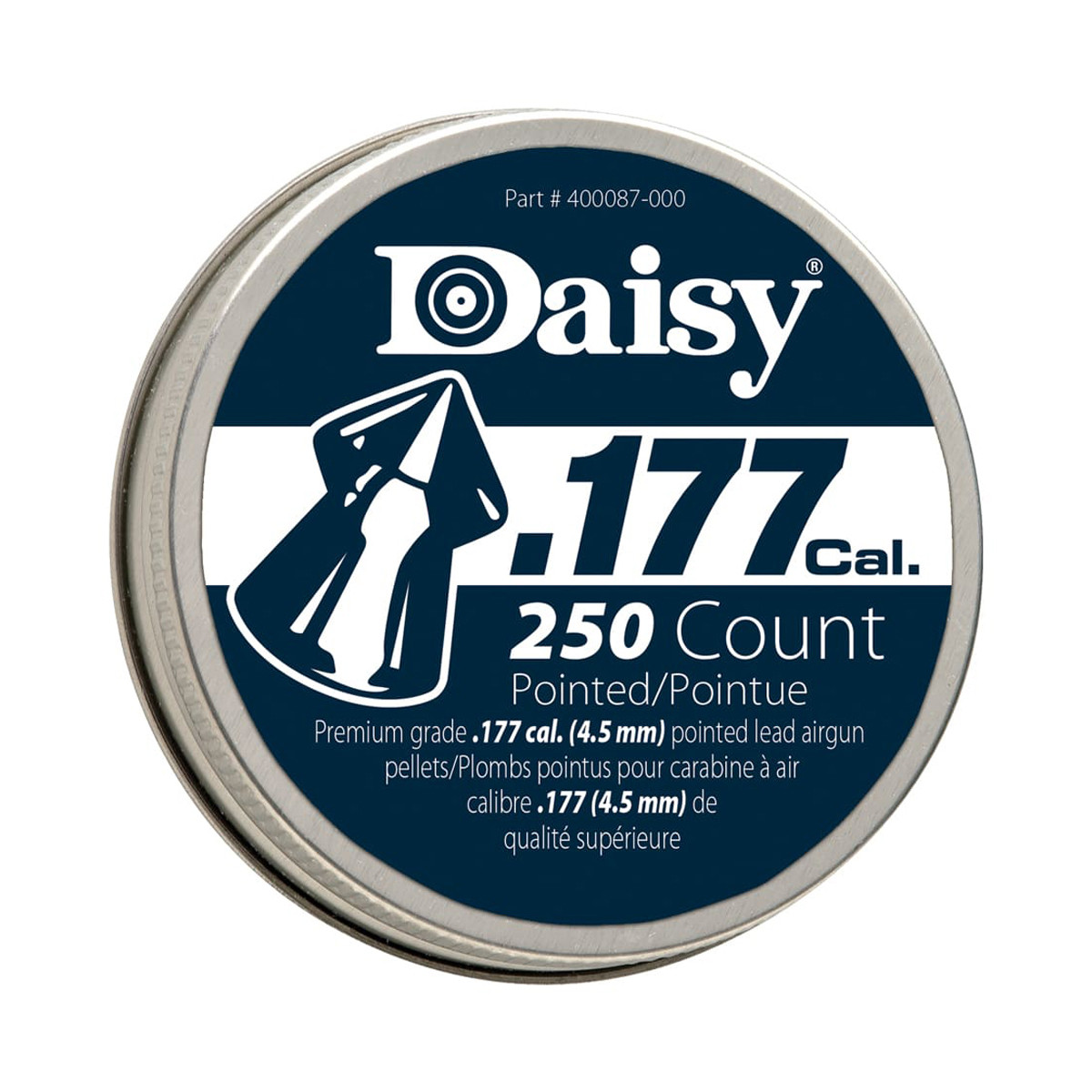 Daisy Precision Max .177 Caliber (4.5mm) 250ct Pointed Nose Pellets Tin 7777