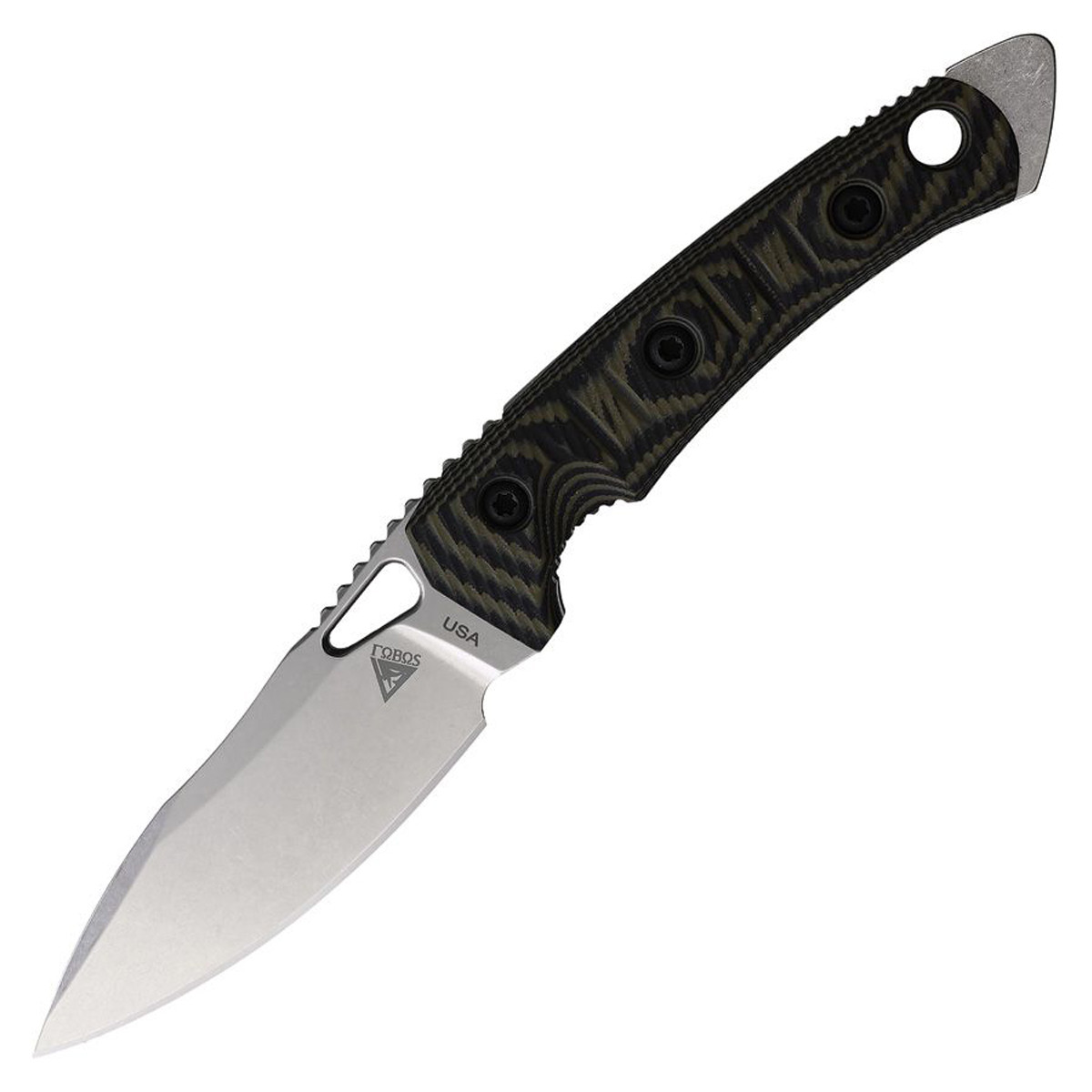 Fobos Cacula Black Fixed Blade OD Green G10