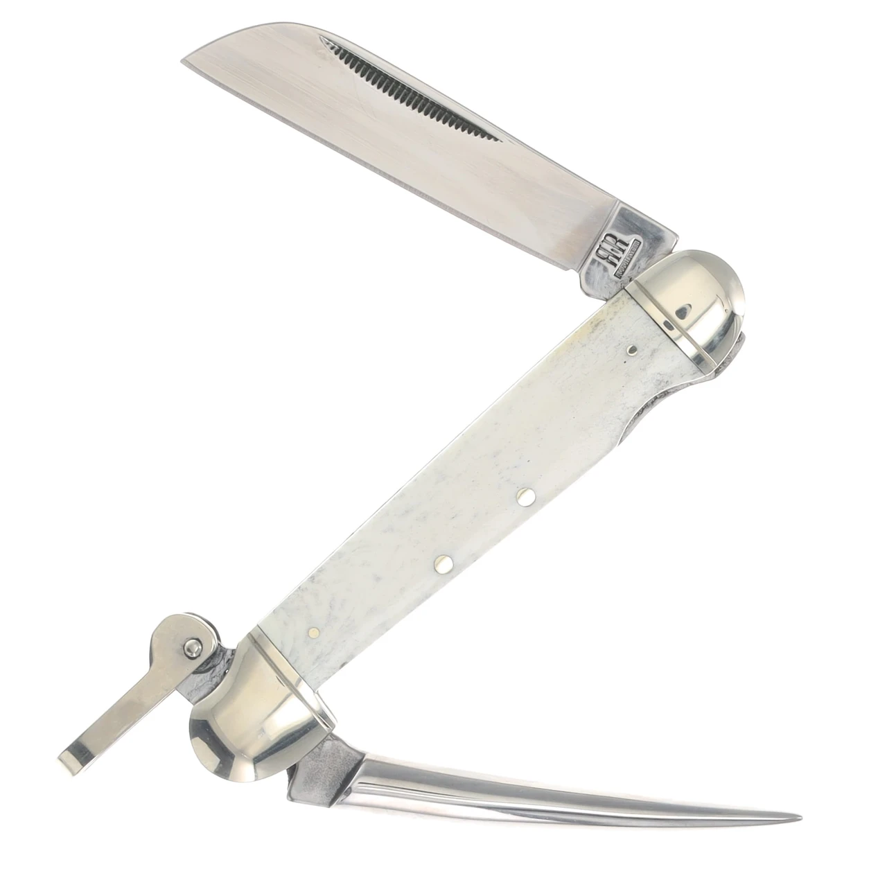 Rough Ryder Marlin Spike Folding Knife White Smooth Bone RR577