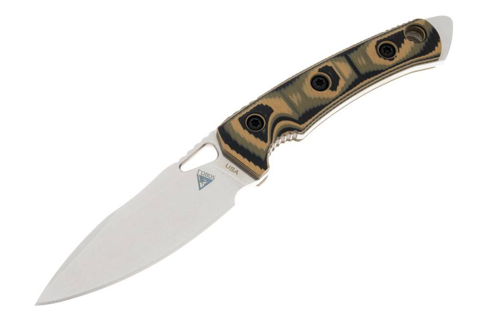 Fobos Knives Cacula Fixed Blade Camo G10 4.31in Tumbled Drop Point