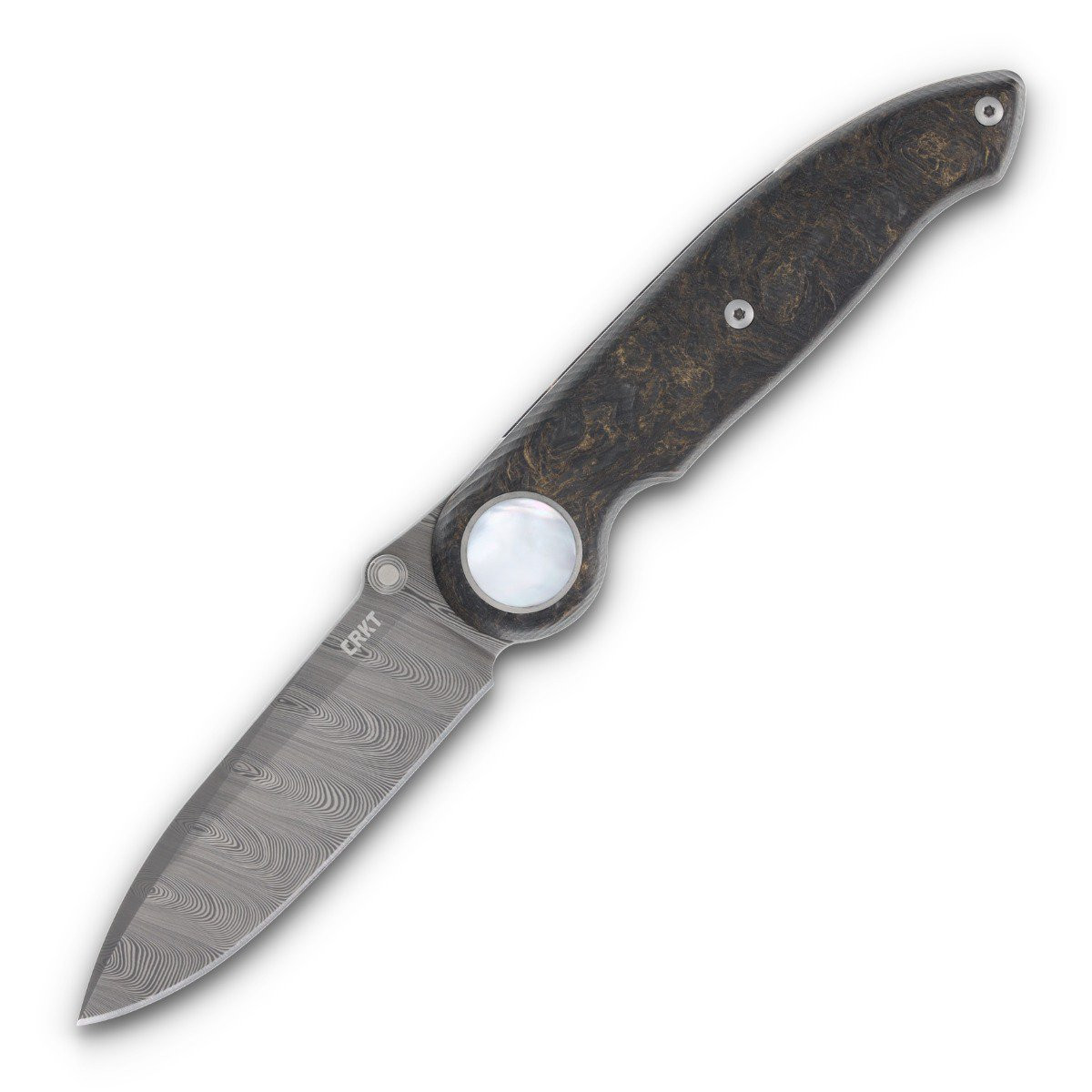 CRKT Michael Walker Pursue Folding Knife 3.15in Damasteel Drop Point