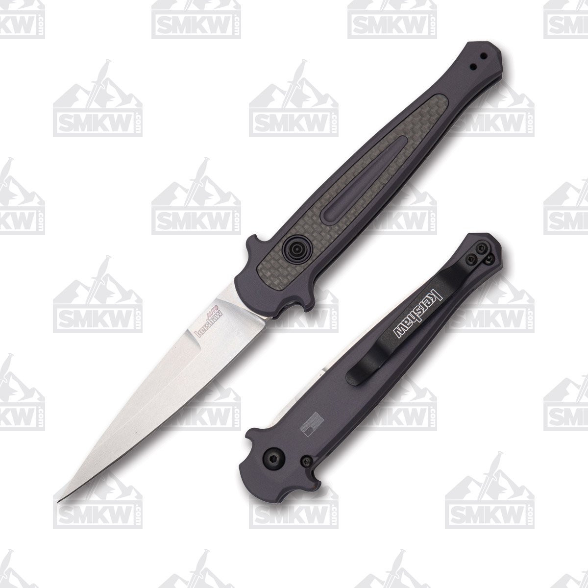 Kershaw Launch 8 Gray Automatic Knife Stonewash 3.5in Spear Point