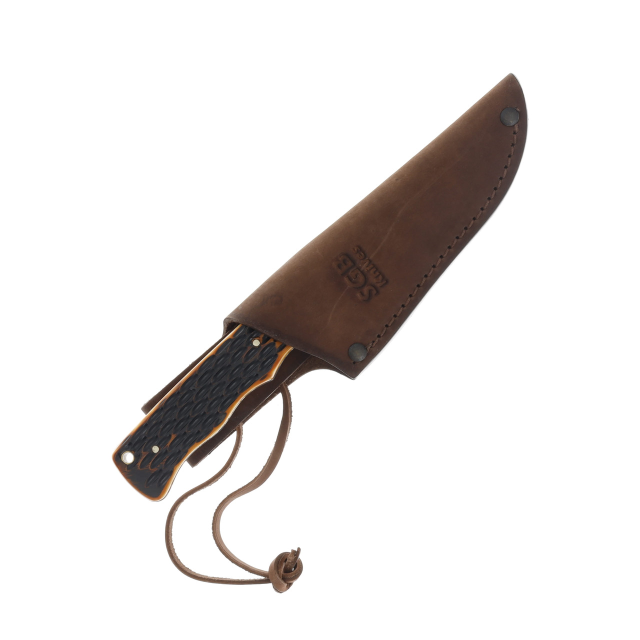 Puma SGB Badlands Hunting Knife Brown Jigged Bone 4in Plain Satin