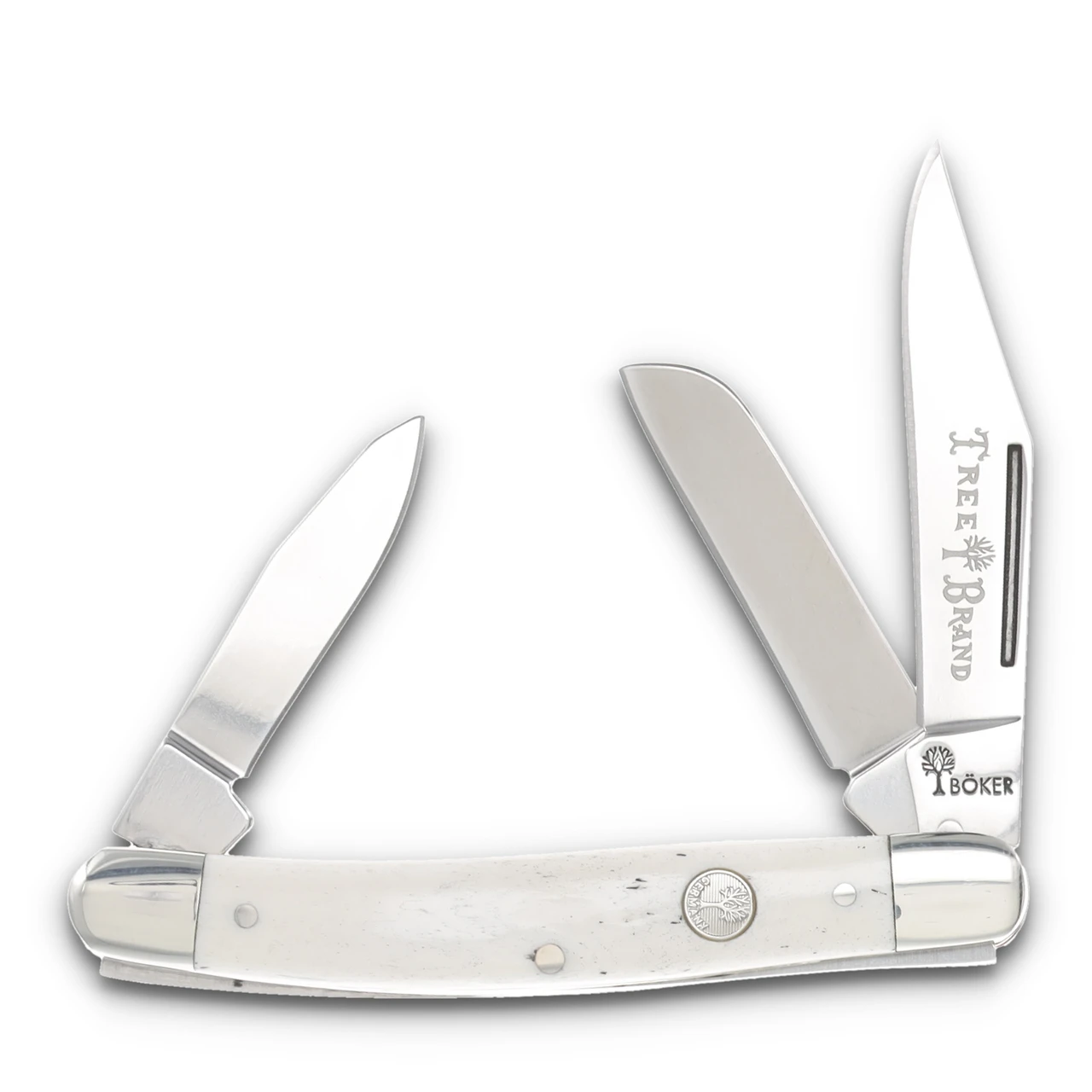 Boker Medium Stockman Folding Knife Traditional Series 2.0 Smooth White Bone