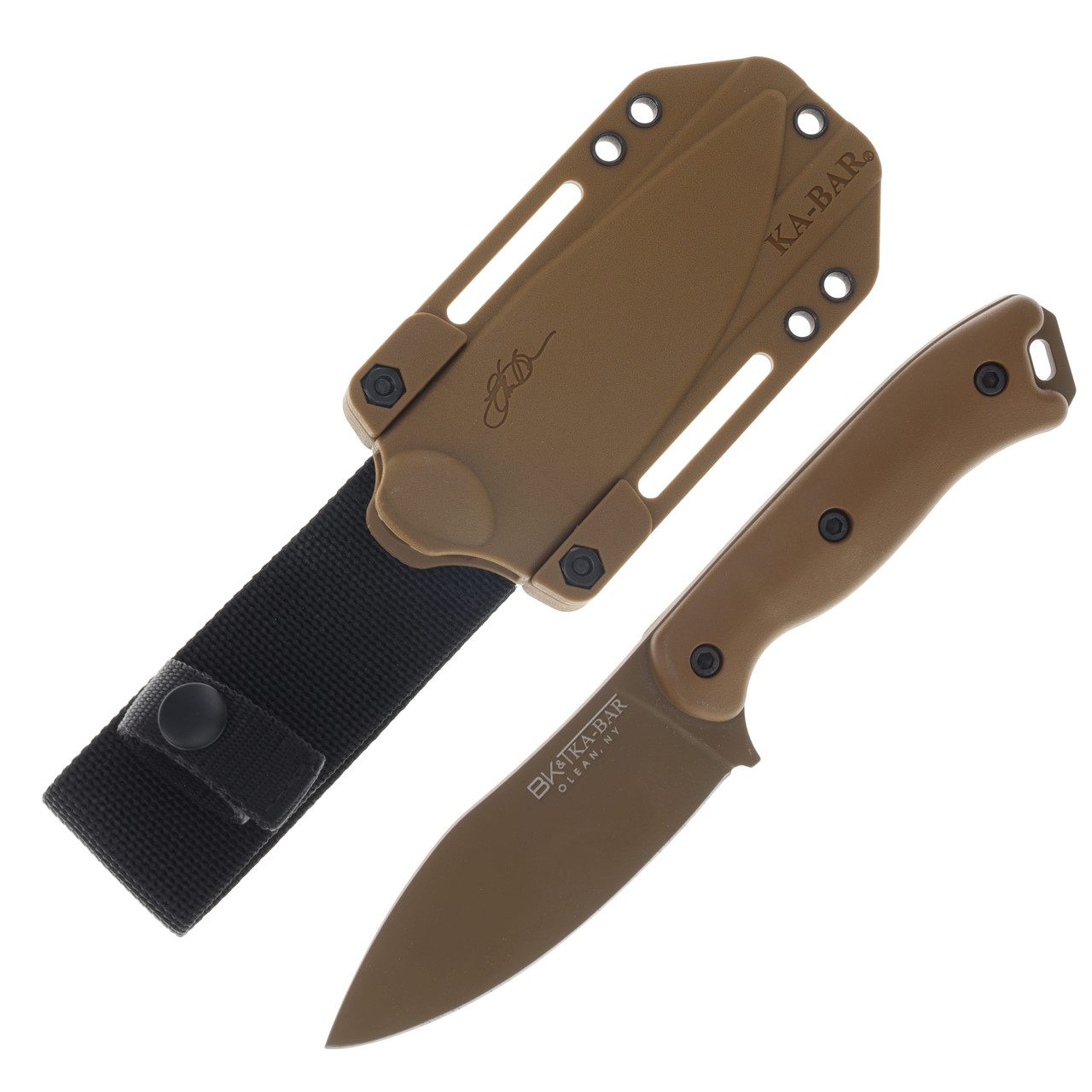 KA-BAR Becker Nessmuk Fixed Blade Knife Burnt Bronze/Ultramid KABK19