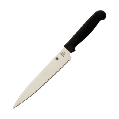 Spyderco Kitchen Utility Knife Black Polypropylene 6.5in Serrated Blade