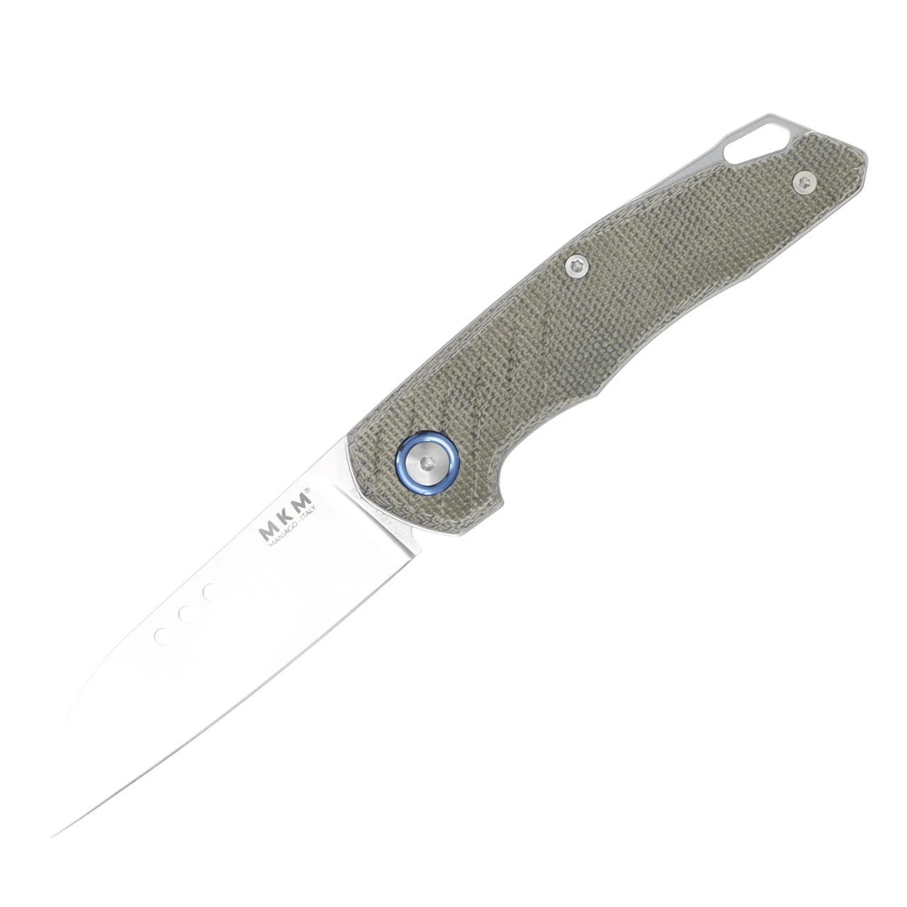 MKM Knives Anso Root Folding Knife Green Canvas Micarta 2.8in Satin Blade MK RT-GC