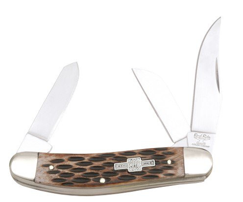 Rough Ryder Sowbelly Folding Knife Brown Jigged Bone