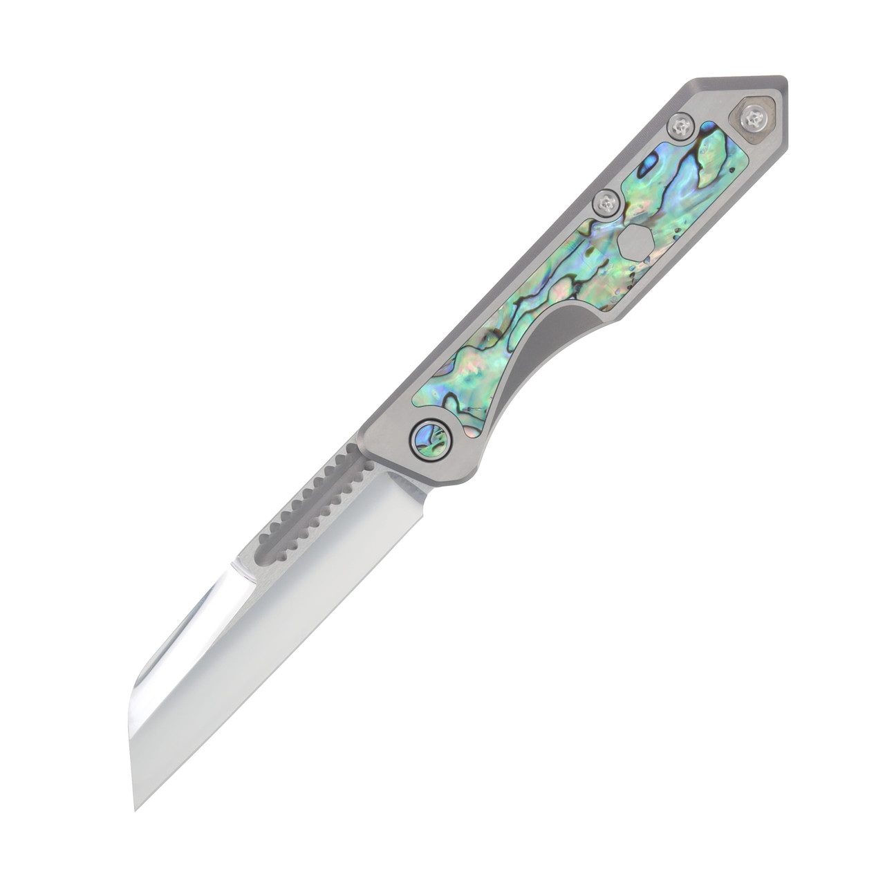 Heretic Jinn Slip Joint Folding Knife Titanium and Abalone JINNAB
