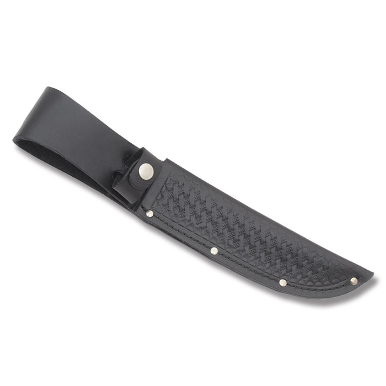 Basketweave Leather Sheath (Black) Fits up to 4 Fixed Blade