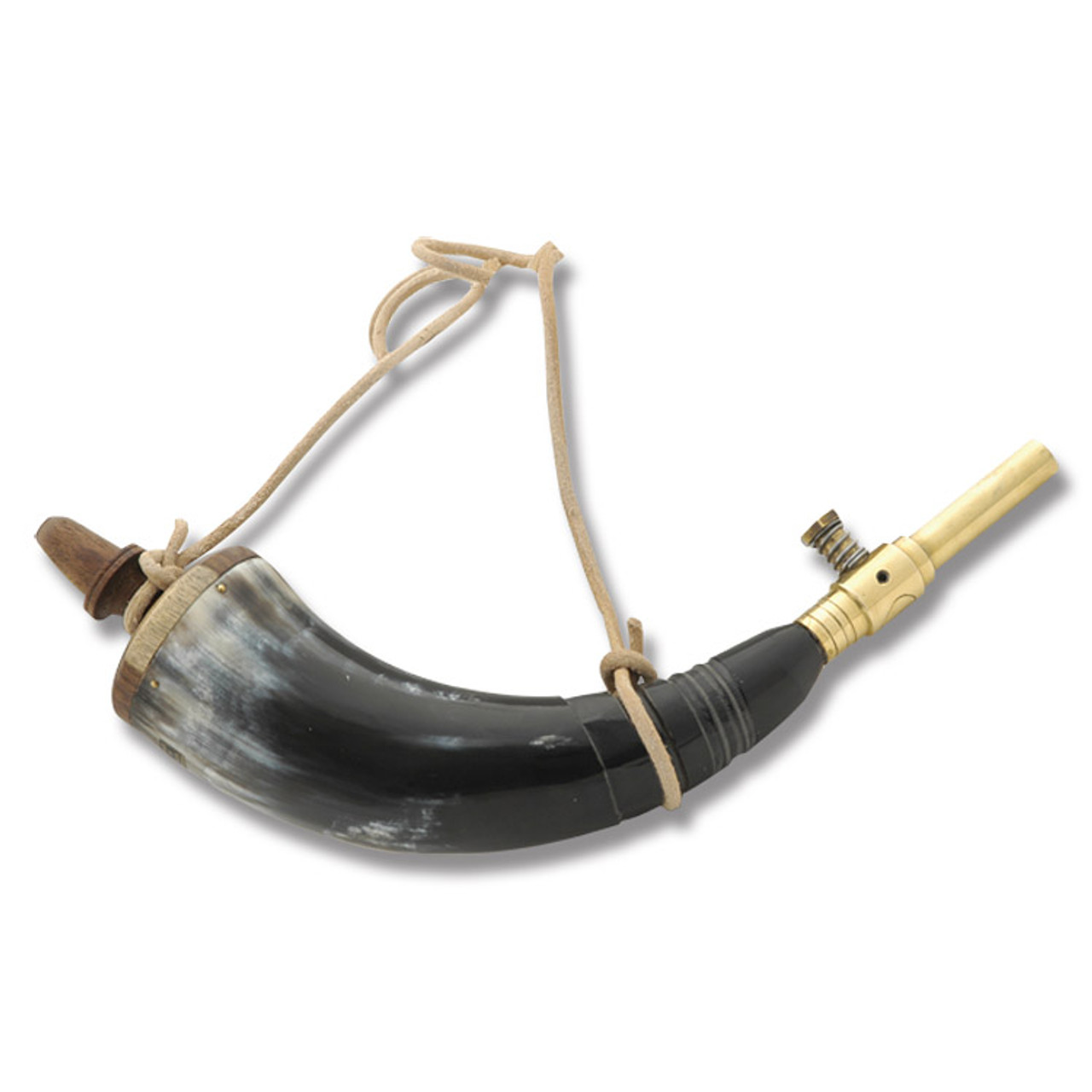 Powder Horn with Brass Dispensing Tip - Smoky Mountain Knife Works