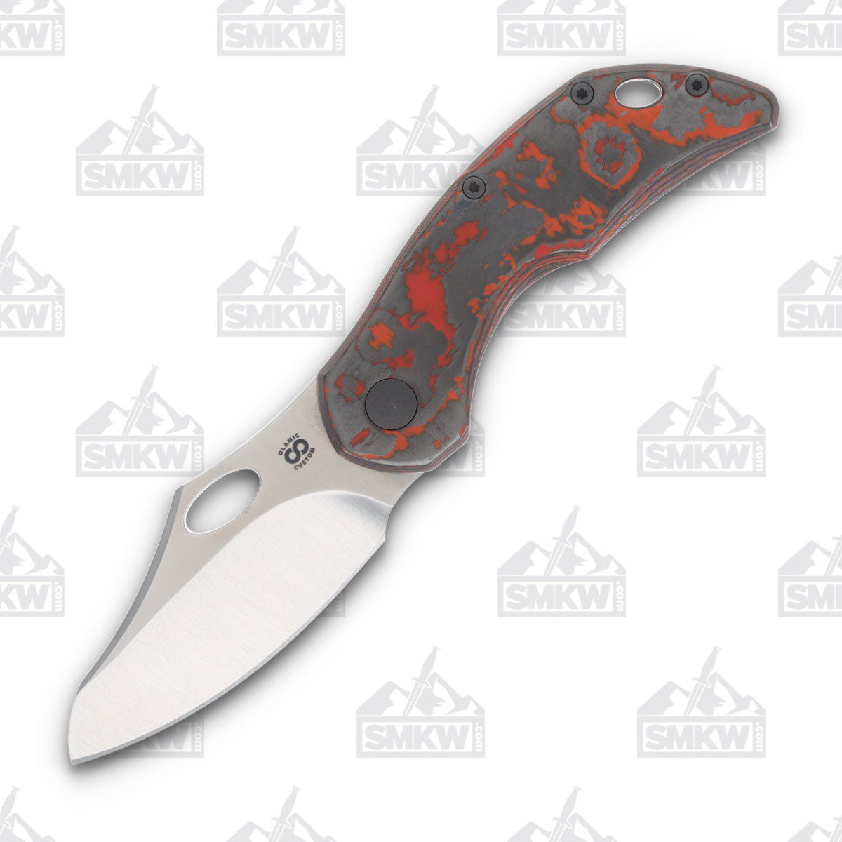 Olamic Busker Semper Folding Knife 020-S Satin Magnacut, Mars Valley FatCarbon BCF020S