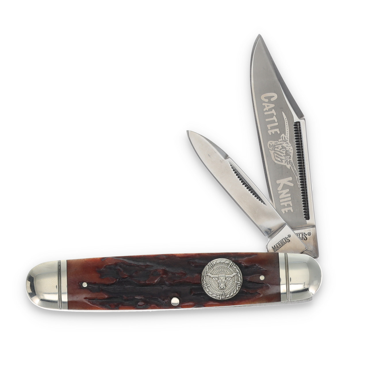 Marbles Cattle Knife Folding Knife Stag Bone MR276