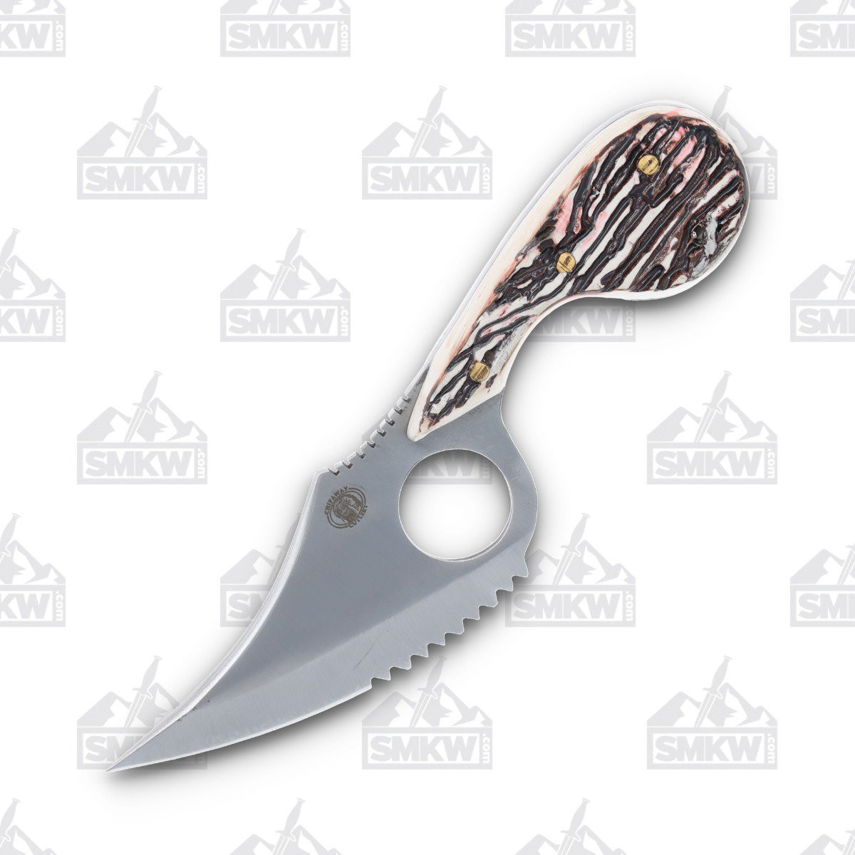 Frost Chipaway Cutlery The Snook Fixed Blade Knife Stag Bone Resin Handle FRCW141SBR