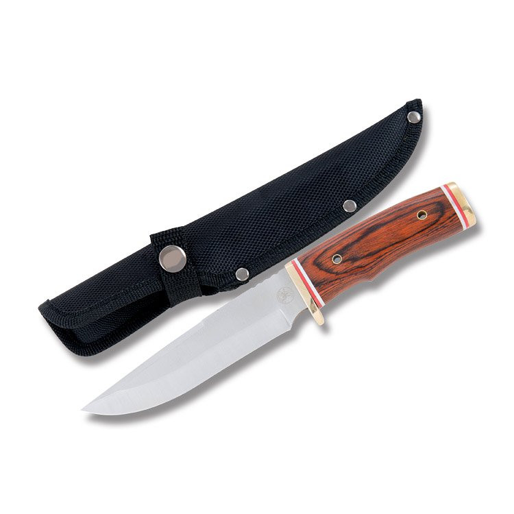Frost Cutlery Big Horn Skinner Pakkawood 5.57 Inch Plain Satin Skinner