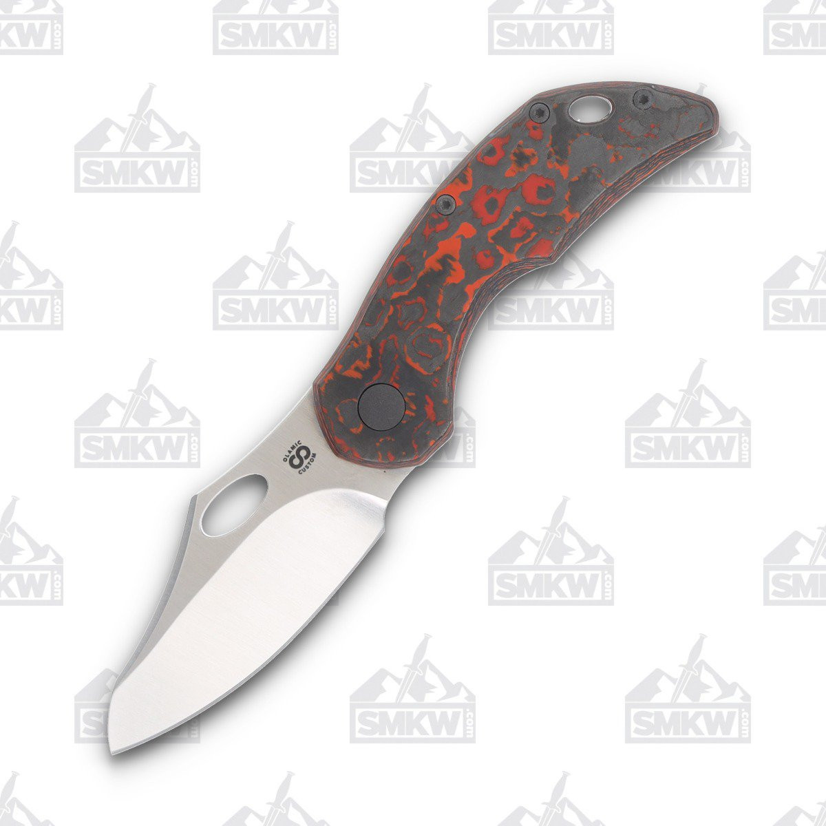 Olamic Busker Semper Folding Knife 023-S Satin Magnacut, Mars Valley FatCarbon BCF023S