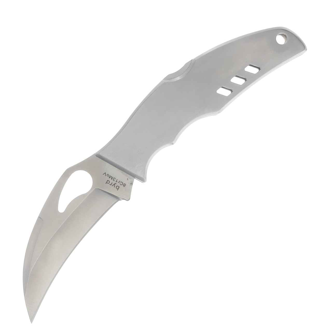 Spyderco Byrd Crossbill Stainless 3.25 Inch Plain Satin Hawkbill SPBY07P