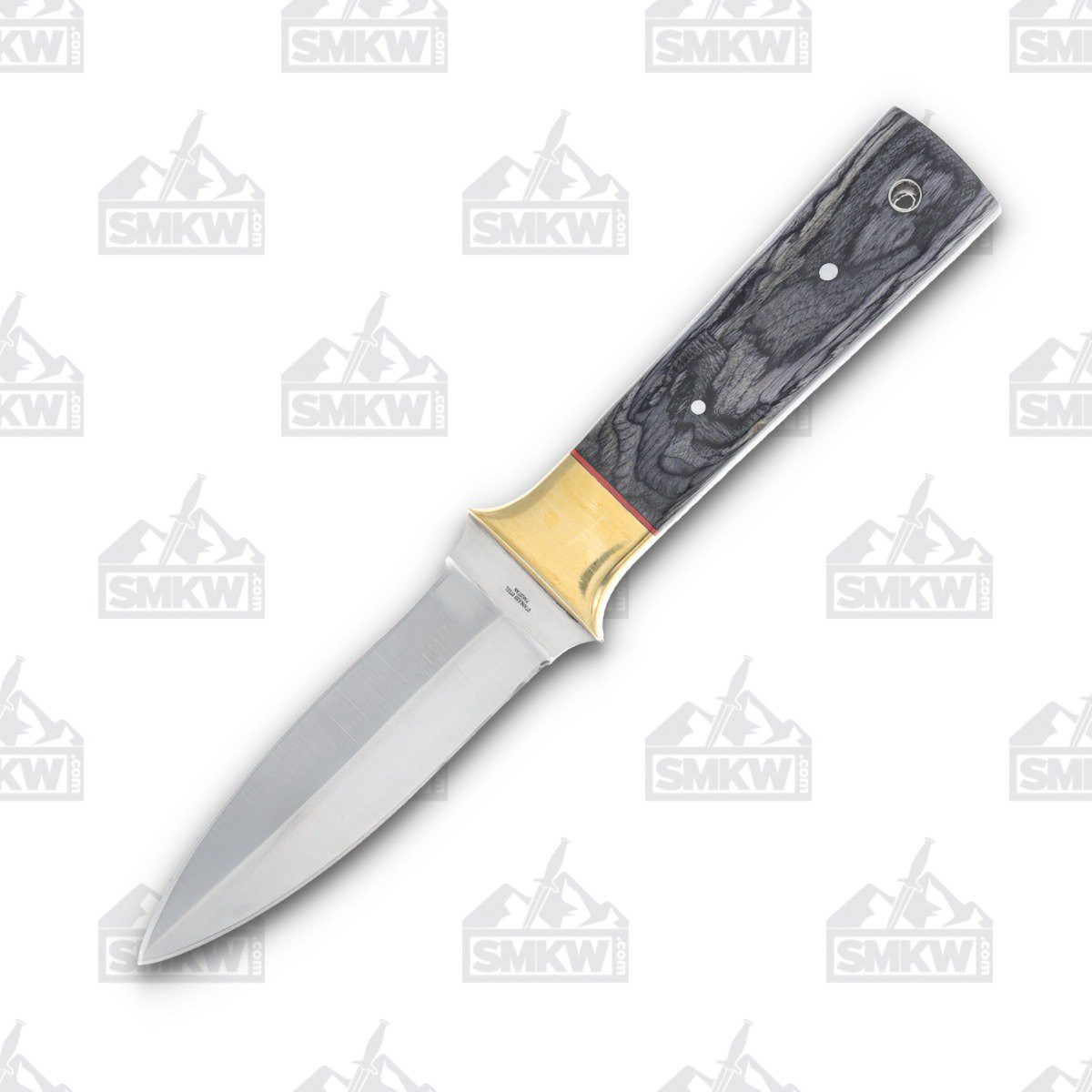 SZCO Supplies Brass Bolster Boot Knife Fixed Blade Satin 4.5in Dagger