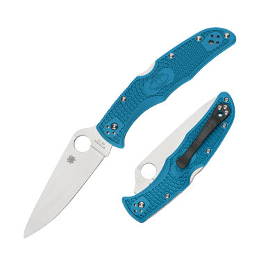 Spyderco Endura 4 Lightweight Blue 3.8 Inch Plain Satin Clip Point SPC10FPBL